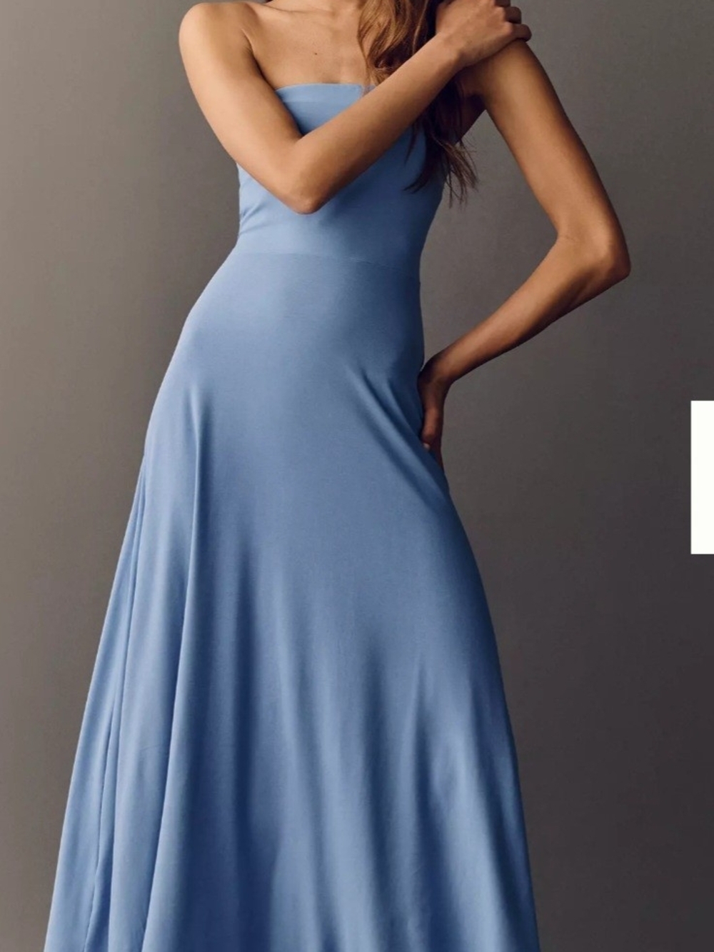 Sweaty Betty Strapless Powder Blue Maxi Dress